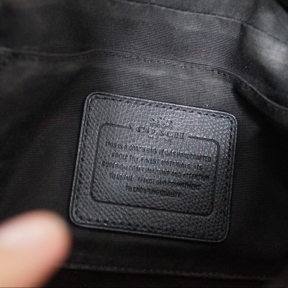 Coach Black Leather Chain Strap Convertible Shoulder Bag Crossbody - Picture 6 of 14